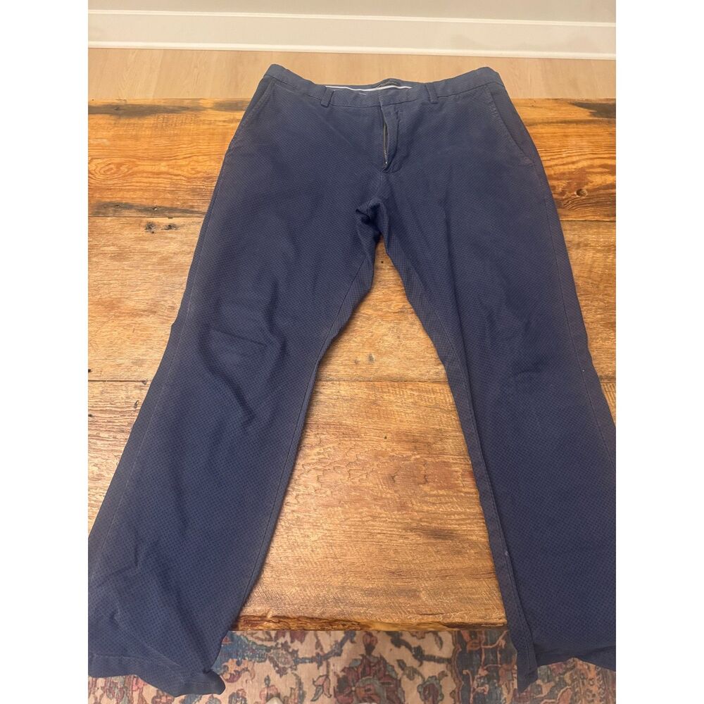 Banana Republic Aiden Chino Pants 33x30 Blue Textured Cotton